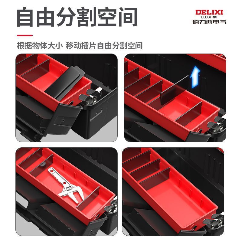 Tool Box Household Multifunctional Hardware Electrician Industrial Folding Car Three-Layer Storage Storage Box Cross-Border Amazon