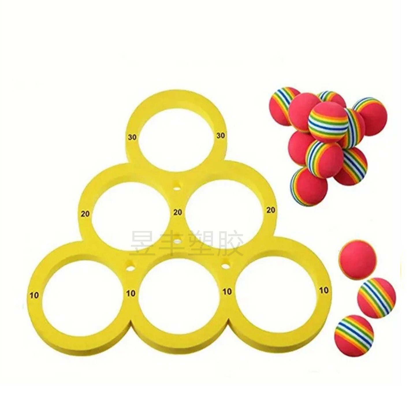 Eva Cross-Border Water Throwing Toy Triangle Board Ring Toss Scoring Pool Interactive Toy Throwing Ring Set with Labels 1