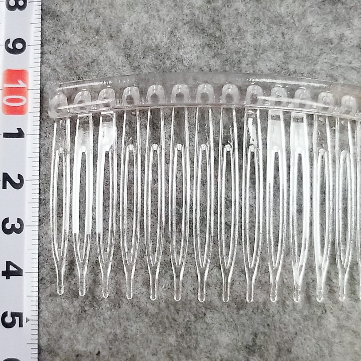 4.5*7cm 14-Tooth Korean Style Plastic Comb Transparent Plastic Hair Comb Headdress Bridal Accessories Material Hair Comb Insert Comb