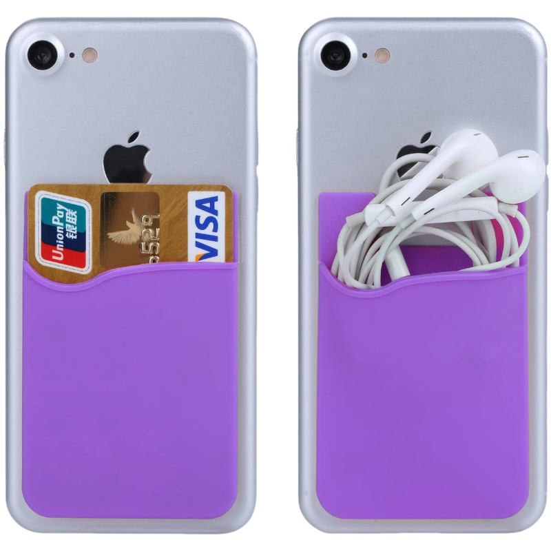 Customized Printed Logo Universal Single-Layer Adhesive Phone Storage Card Holder for Bank Cards, Bus Cards, Advertising Gifts, Silicone Card Sticker