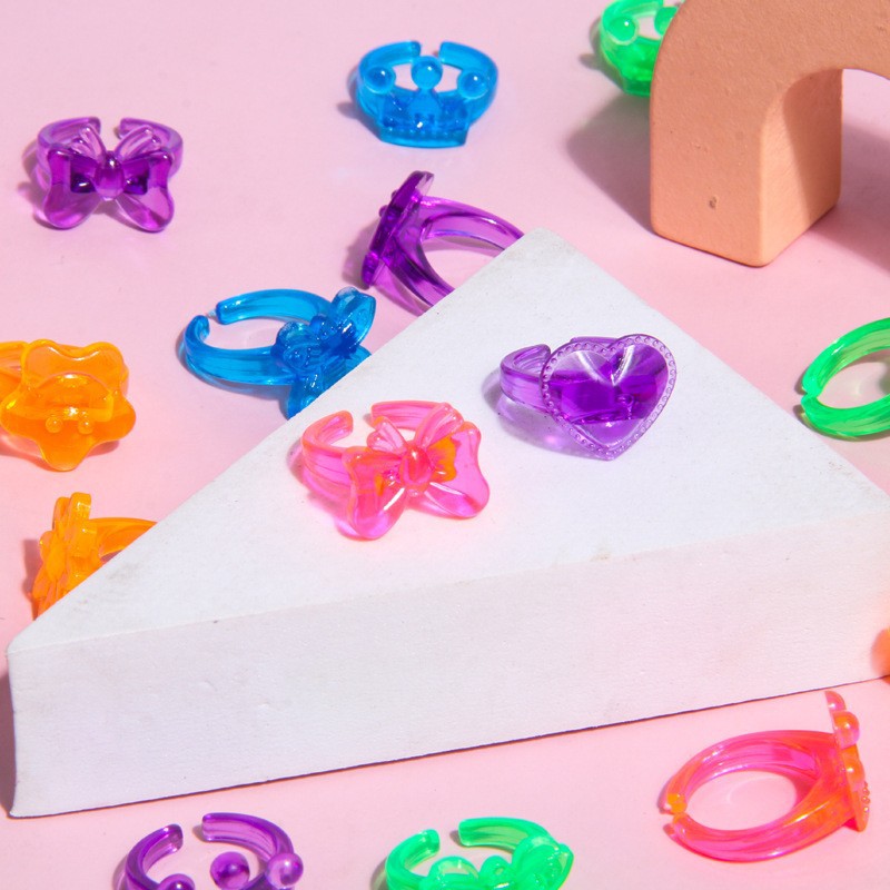 Play House Transparent Ring Jewelry Cartoon Funny Egg Cross-Border Gift Small Toy Capsule Party Toy