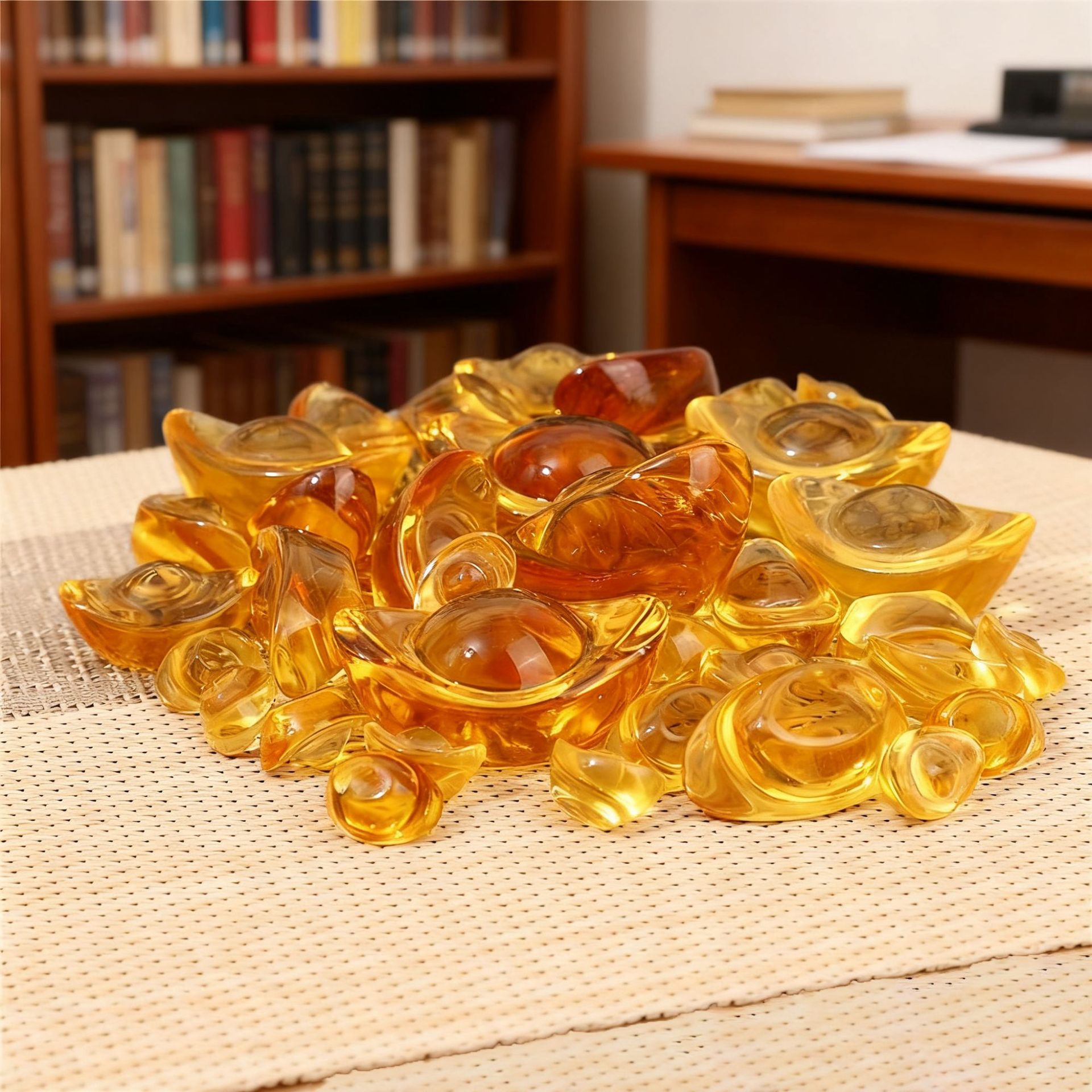 Кристаллические маленькие слитки из стекла, украшения для новоселья, офисного стола, подарки Будды, украшения из цитрина