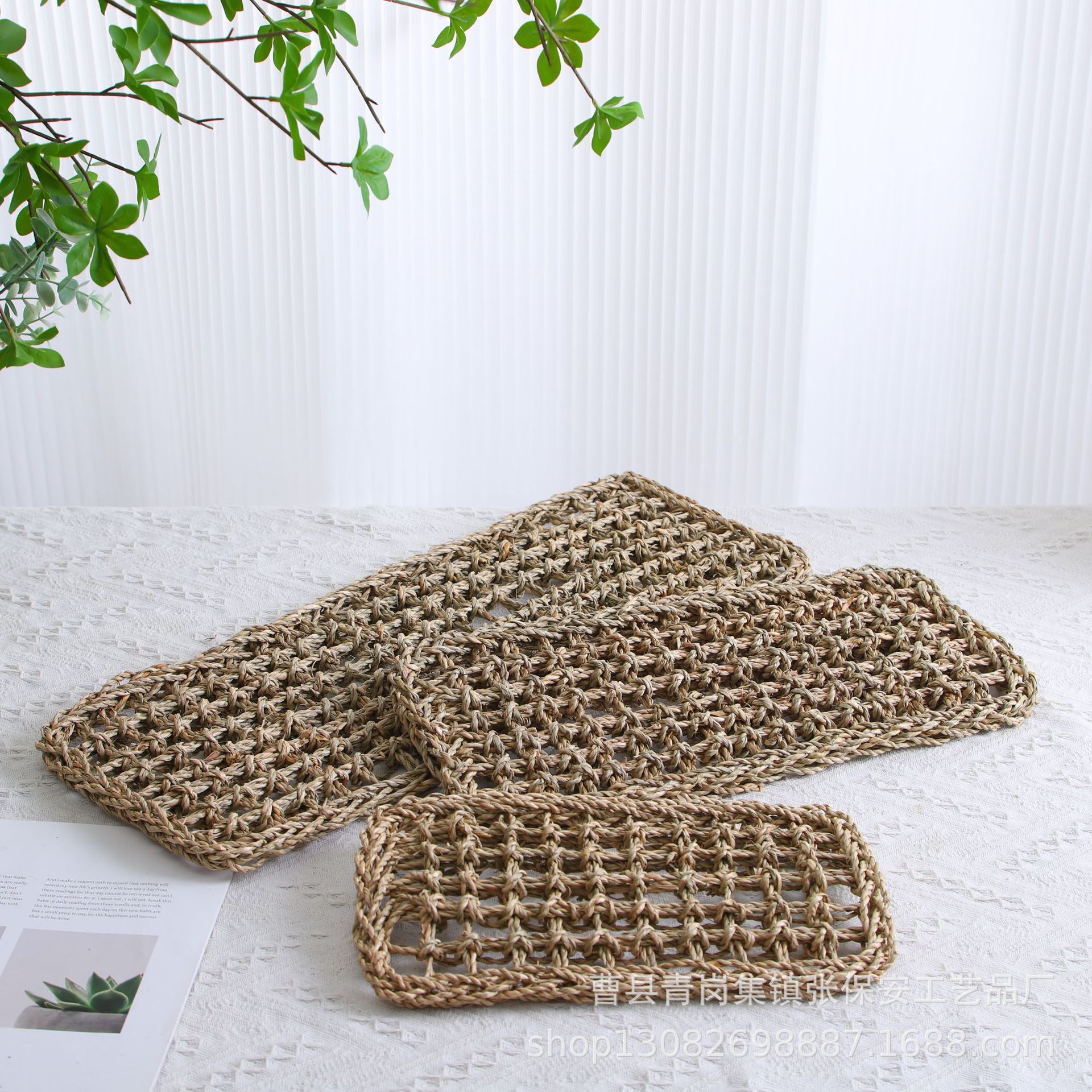 in stock Straw Pet Mat Handmade Grass Mat Parrot Grinding Mat Cat and Dog Pet Mat Lizard Hammock Pet Climbing Mat