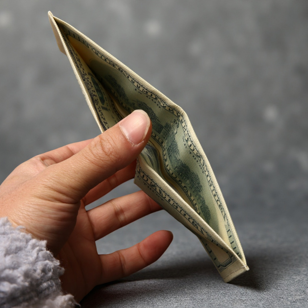 Wallet Canvas Cross-Border Banknotes Foreign Currency Us Dollars Euros Creative Short Lightweight Wallet Card Holder Ready for Customization