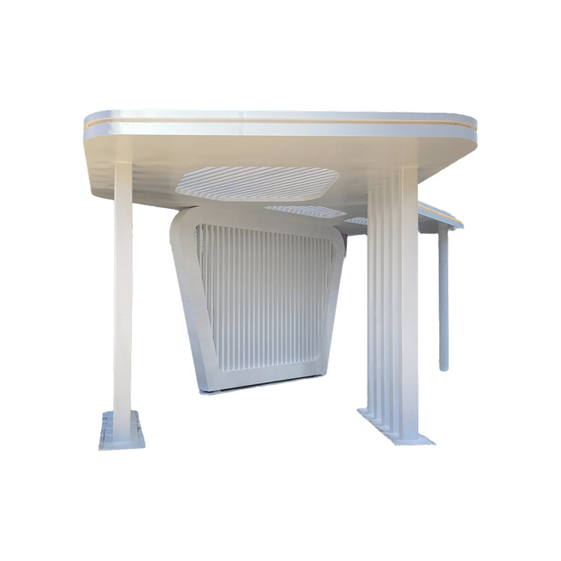 Stainless Steel Corridor Outdoor Community Chinese Courtyard Creative Pavilion Metal Corridor Large Scenic Area Steel Structure Corridor