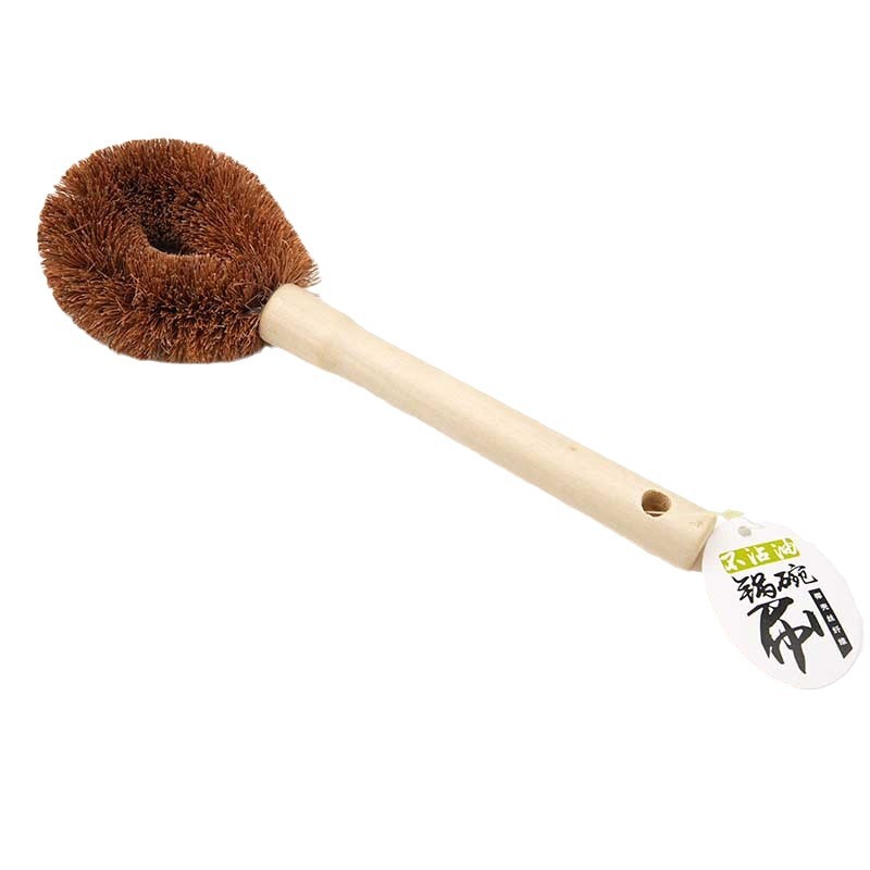 Pot and Pan Brush Supermarket Linyi Small Commodities One Yuan Two Yuan Daily Necessities Kitchen Cleaning Long Handle Wooden Handle Coconut Palm Pot Brush