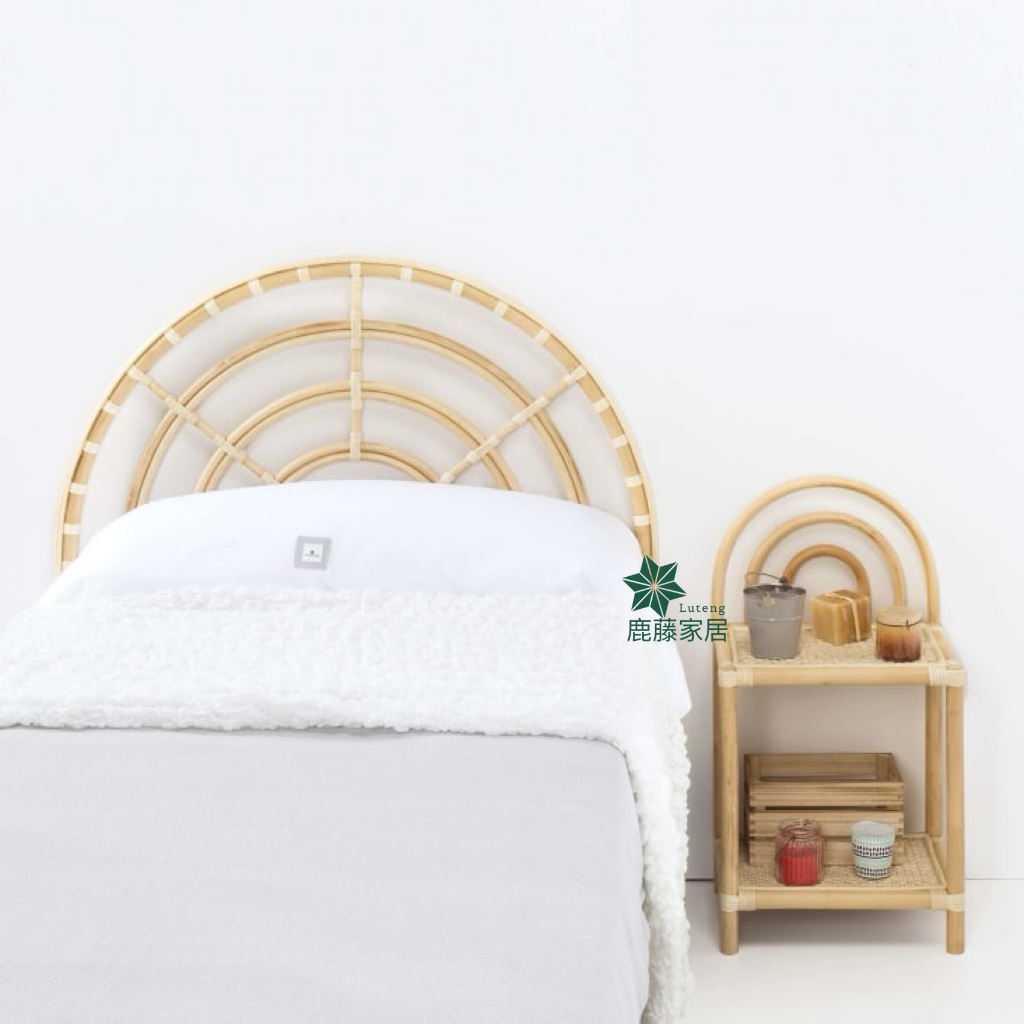 Ins Natural Rattan Headboard Home B&B Hotel Model Room Background Decoration Double Bed Screen Backrest Japanese Style