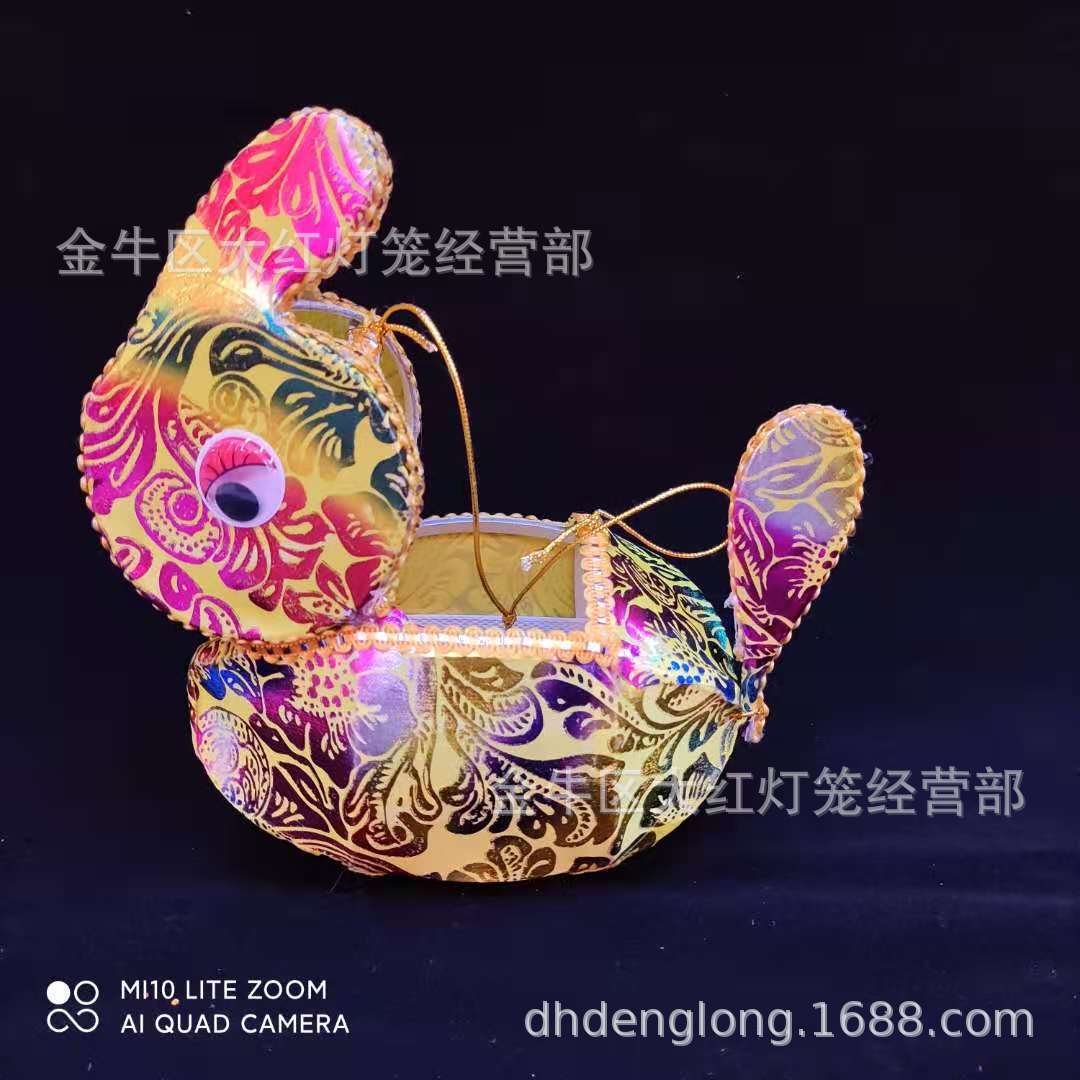 Spring Festival Lantern Festival Portable Lantern Diy Retro Traditional Rabbit Lamp Chinese Style Handmade Rabbit Toy Lantern Batch