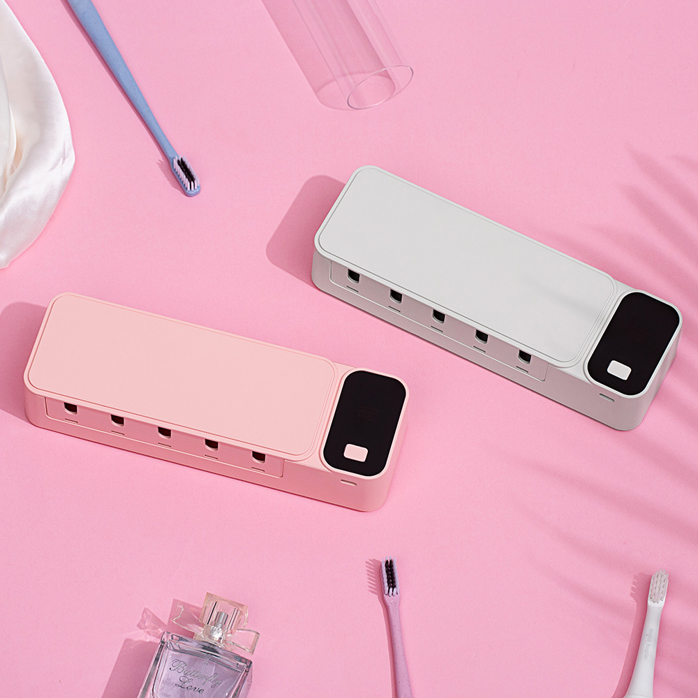 Uv Ultraviolet Sterilization Toothbrush Sterilizer Electric Toothbrush Sterilization Compartment Punch-Free Wall-Mounted Toothbrush Holder Storage Box