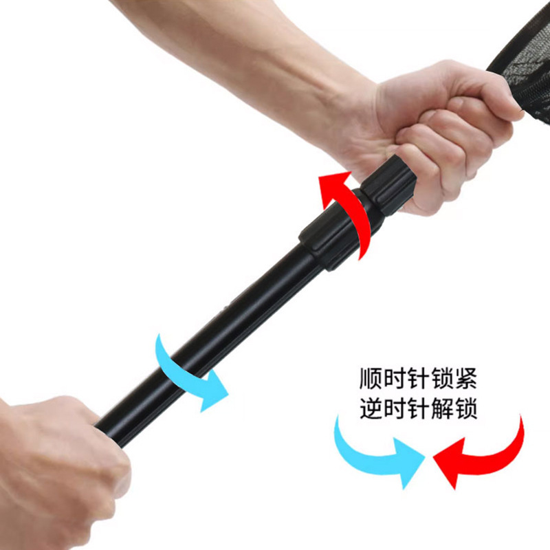 Foldable Fishing Net Set, Quick-Drying, Water-Resistant, Portable Fishing Net with Aluminum Alloy Ultra-Hard Telescopic Rod