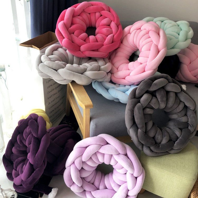 Baby crib soft bag fence baby breathable anti-collision twist braid thick wool ins drop-resistant children's bed circumference 5cm