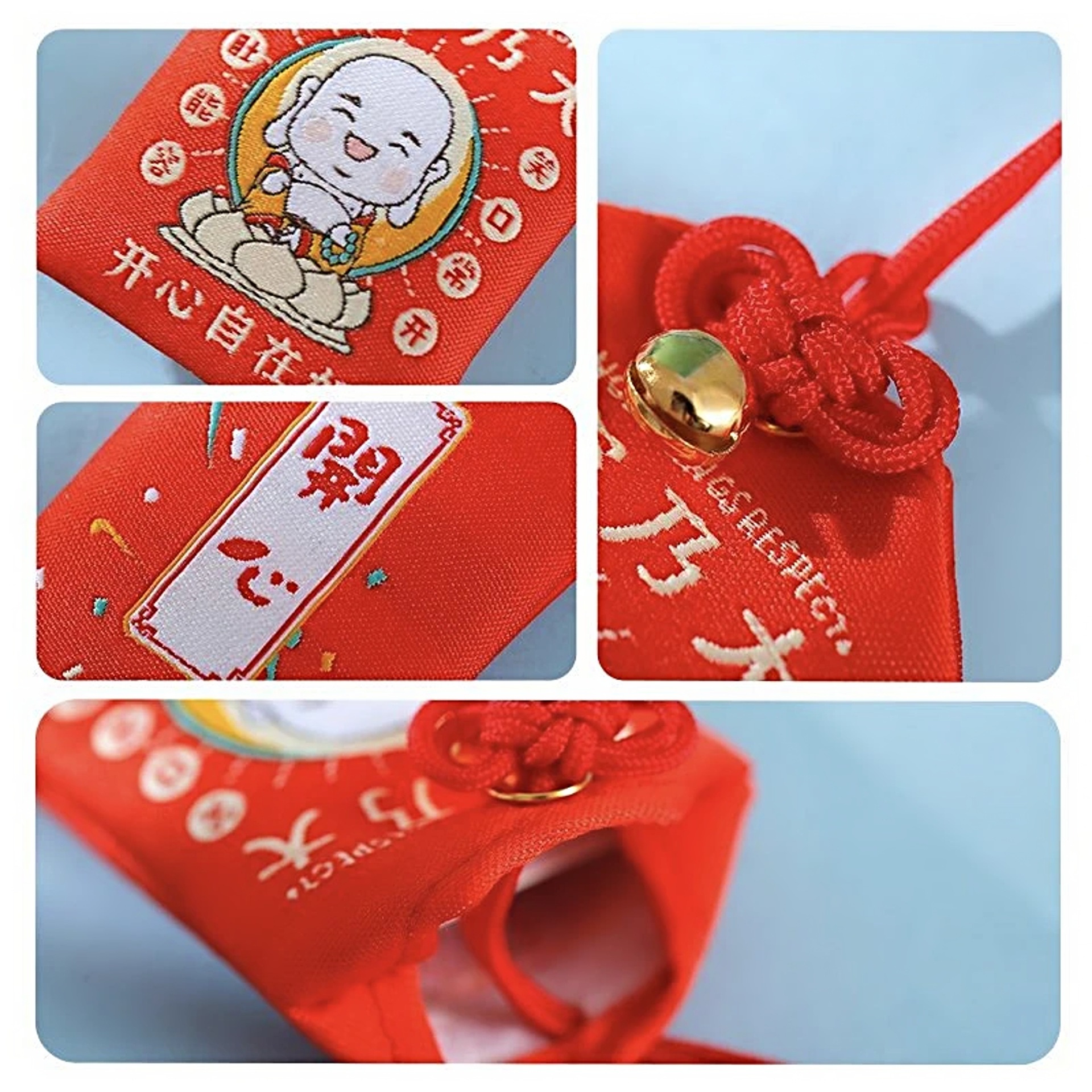 Inspirational Lucky Bag Sachet Custom Protective Sachet Cartoon Anime Embroidery Amulet Brocade Pendant Tourist Area Merchandise