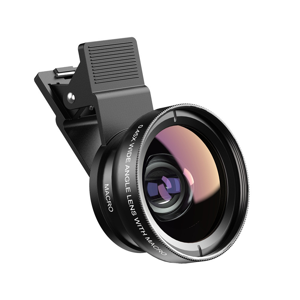 0.45X Wide-Angle Lens 15X Macro Mobile Phone External Camera Hd Distortion-Free Manufacturer Wholesale Mobile Phone Lens