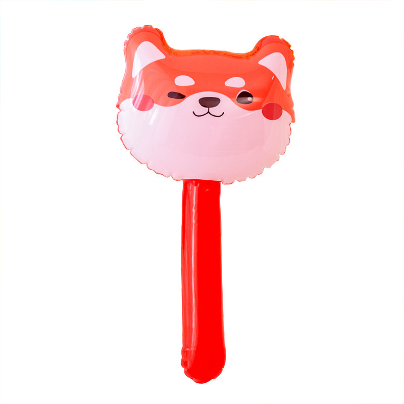 Inflatable Hammer Hammer Cartoon Animal Balloon Stick Kindergarten Gift Stall Knocking Props Bell Punishment Toy