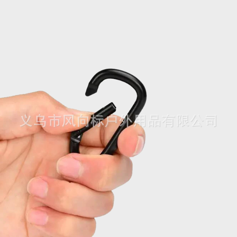 Electrophoresis All Black Track Square Aluminum Alloy Carabiner 4 5 6 7 No. 8 D-shaped Flattened Gourd-shaped Hook Buckle