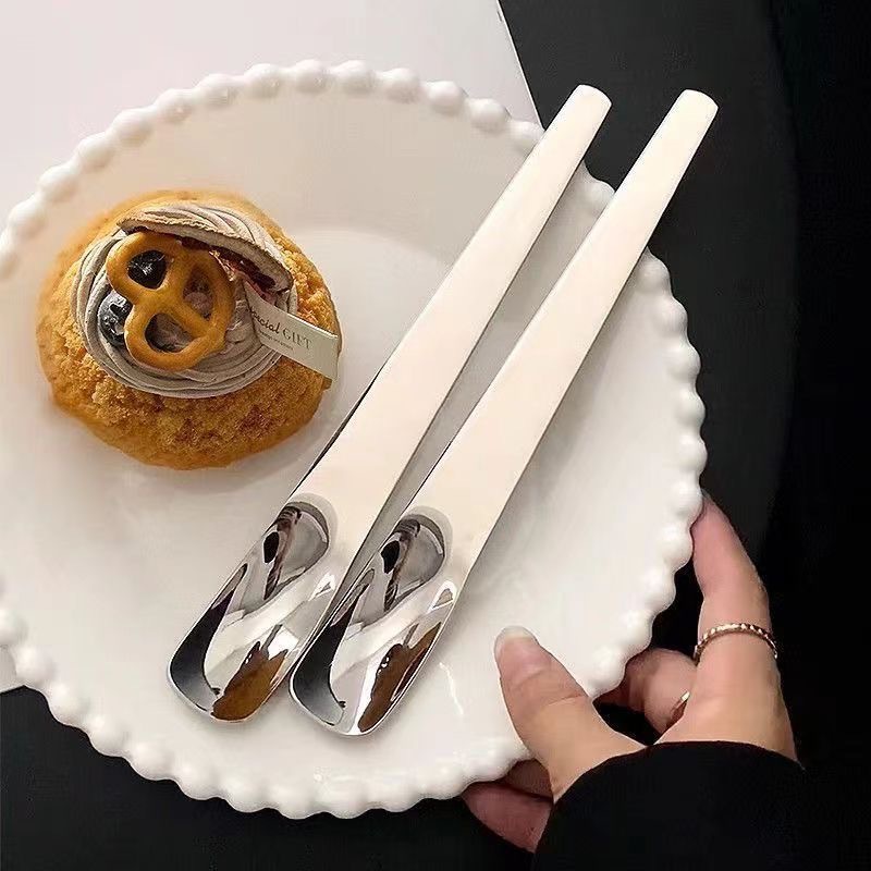 Cross-border stainless steel ice cream spoon dessert mixing spoon household stirring spoon cake spoon high color value coffee spoon
