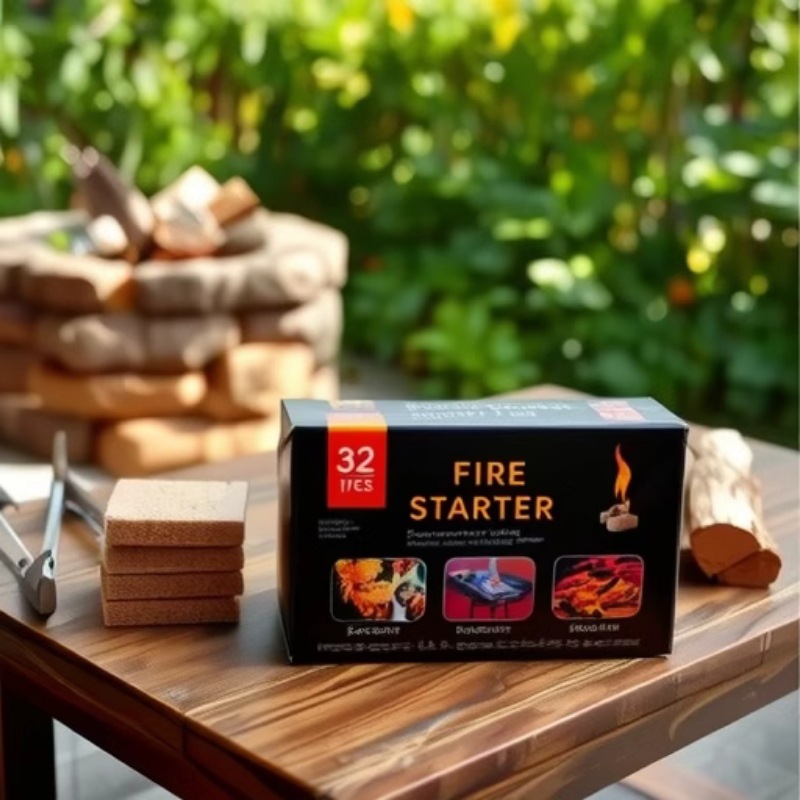 Outdoor Barbecue Camping Fire Starter Blocks, Flame Accelerant Barbecue Wax Blocks, Flame Accelerant Barbecue Blocks, 32 Grids/Block