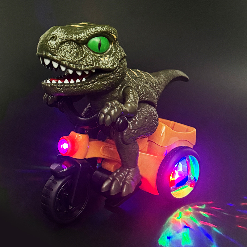 New Stunt Ride 360 ° Rotating Dinosaur Tricycle Electric Toy Light Music Children's Toy Wholesale