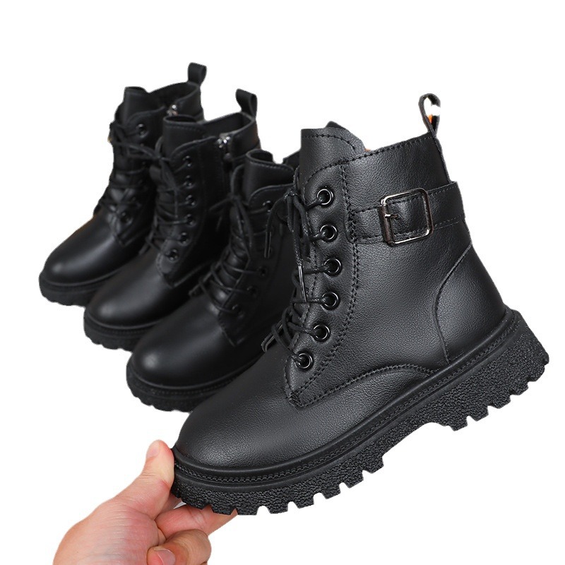 Girls' Boots 2025 Autum New Kidsren's Boots Boys Black Short Boots Soft Sole Kidsren's Spring & Fall Thin Boots for Women
