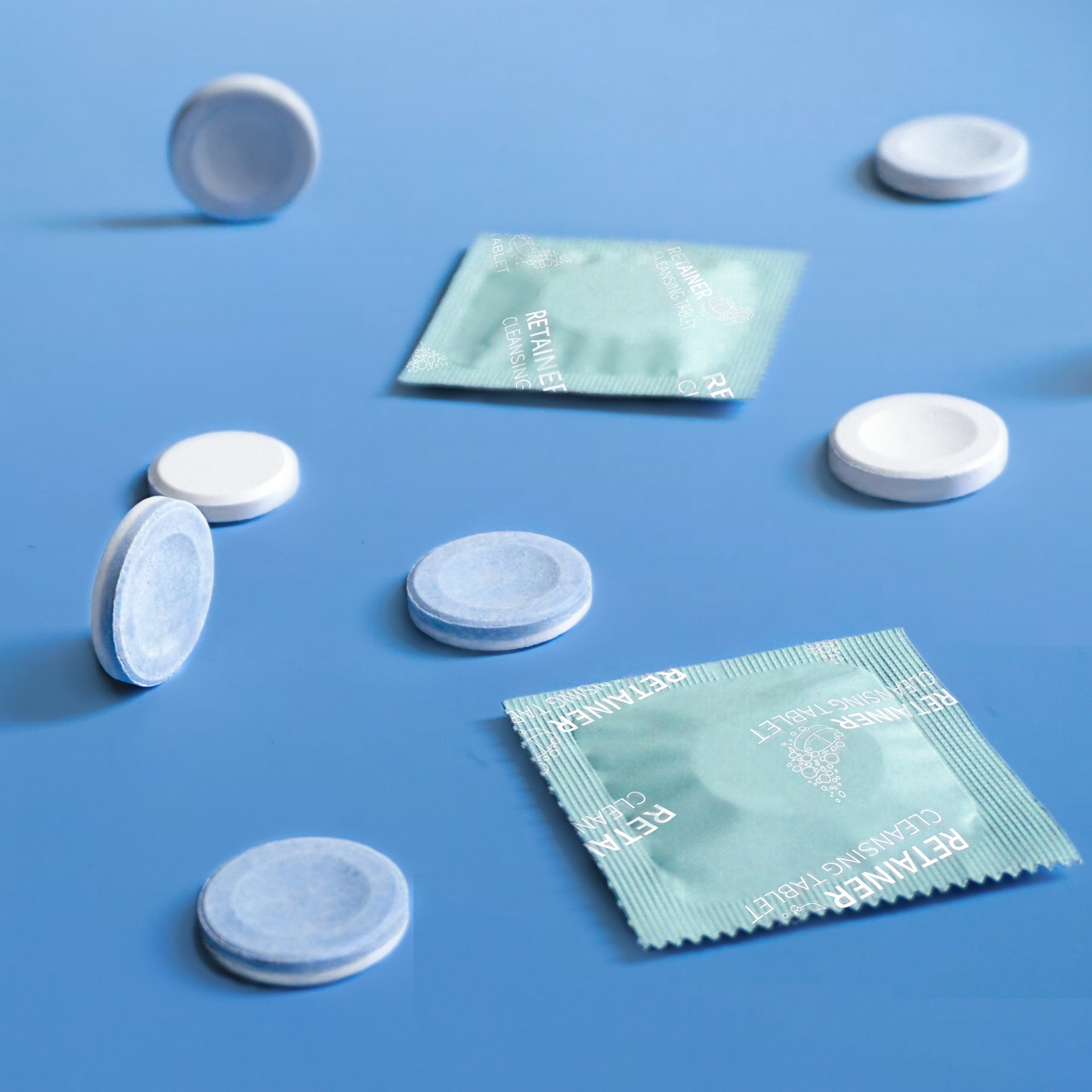 Factory direct supply braces effervescent cleaning tablets orthodontic retainer cleaning tablets denture cleaning tablets processing wholesale loose tablets