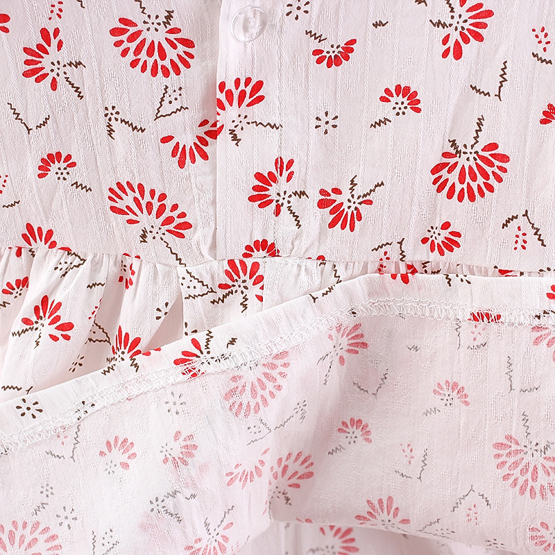 BD46 girls cheongsam short sleeve floral skirt summer cool breathable A- line skirt 2023 new fresh ins style