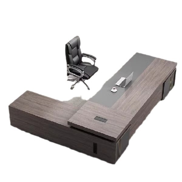 Simple Double-Cabinet Executive Desk, Office Desk and Chair Set, Modern Ceo Desk, Executive Desk, Supervisor Desk, Office Furniture, Desk