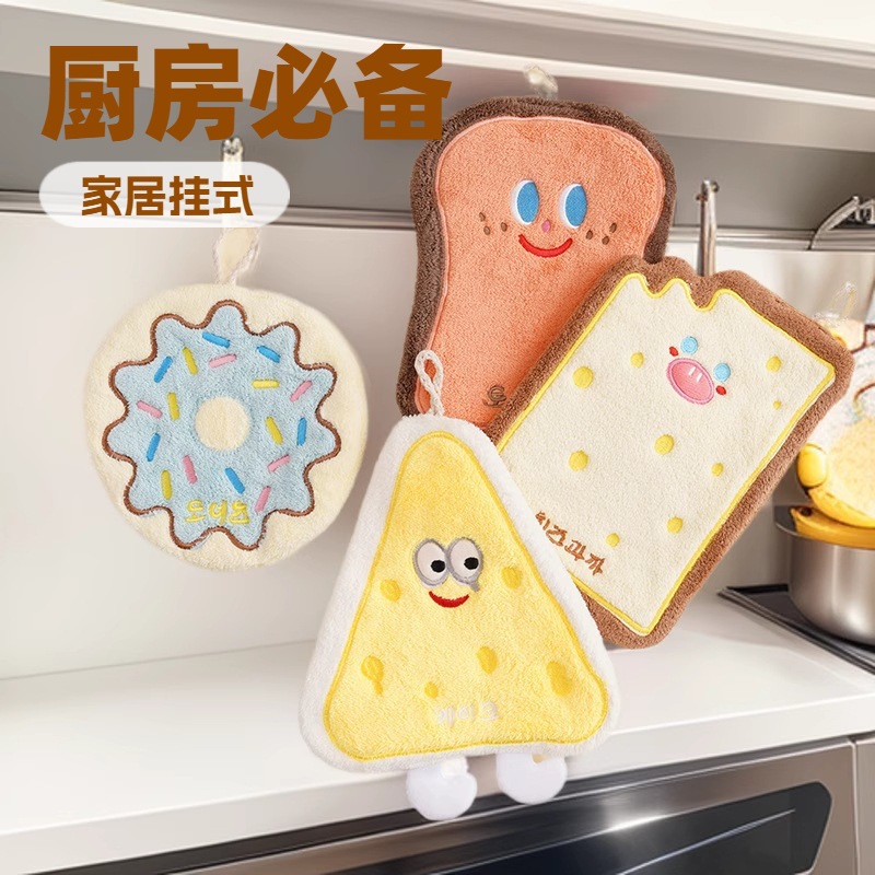 Полотенце с сыром, кухонное и ванное, вешаемое, коралловый велюр, водоабсорбирующее, быстрое высыхание, мультяшное, для детей