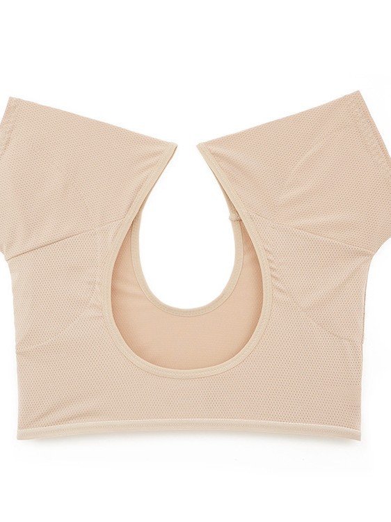 Quick-Drying Short-Sleeved Breathable Sweat-Absorbent Anti-Sweat Milk Silk and Mesh Ready-Made Cross-Border Armpit Sweat-Absorbent Pad Vest Mesh