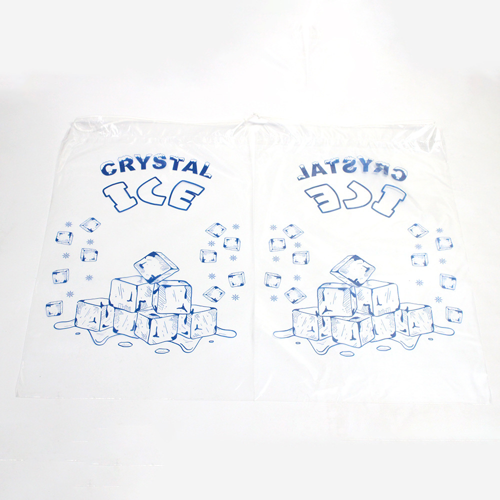 Amazon's Best-Selling Disposable Drawstring Ice Bag 3 Pounds Transparent Food Grade Pe Drawstring Ice Bag Ready for Sale