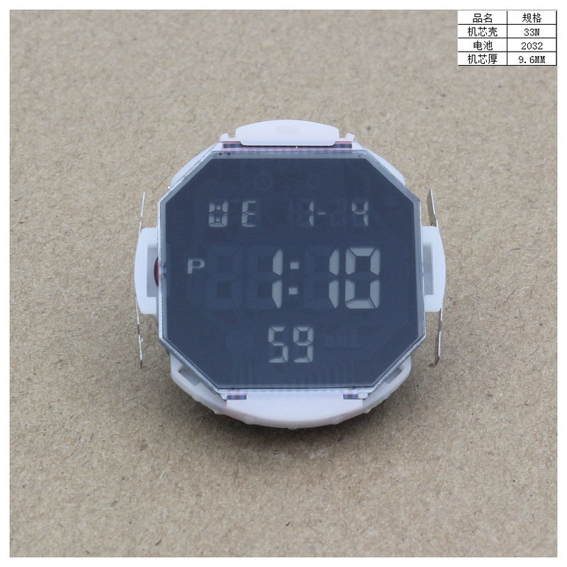 Электронный механизм часов цветной светящийся медицинский механизм 33N-551 черный экран механизм часов