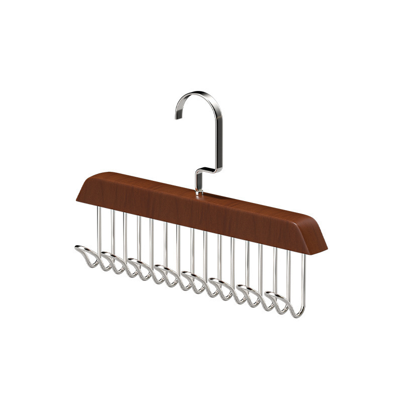 Wooden Sling Hanger Multifunctional Intimates Vest Storage Artifact Home Dormitory Solid Wood Hook Wave Clothes Drying Rack