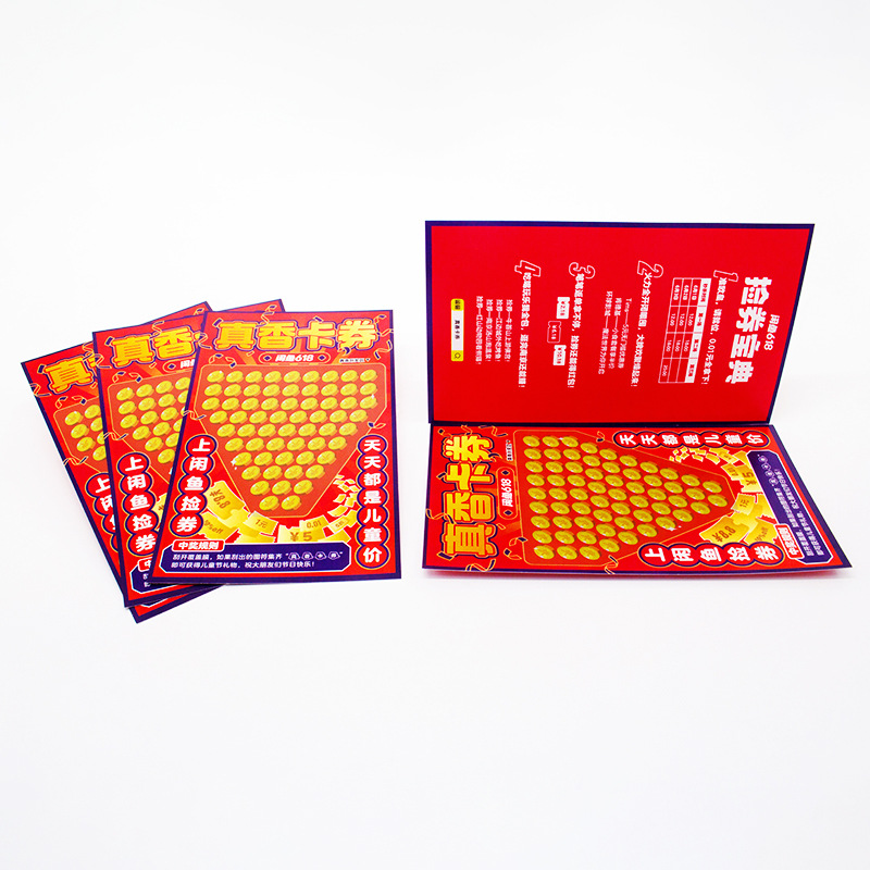 Scratch-Off Lottery Card Printing and Custom-Made Coated Lottery Card Foreign Anti-Counterfeiting Lottery Scratch-Off Prize Card Customization