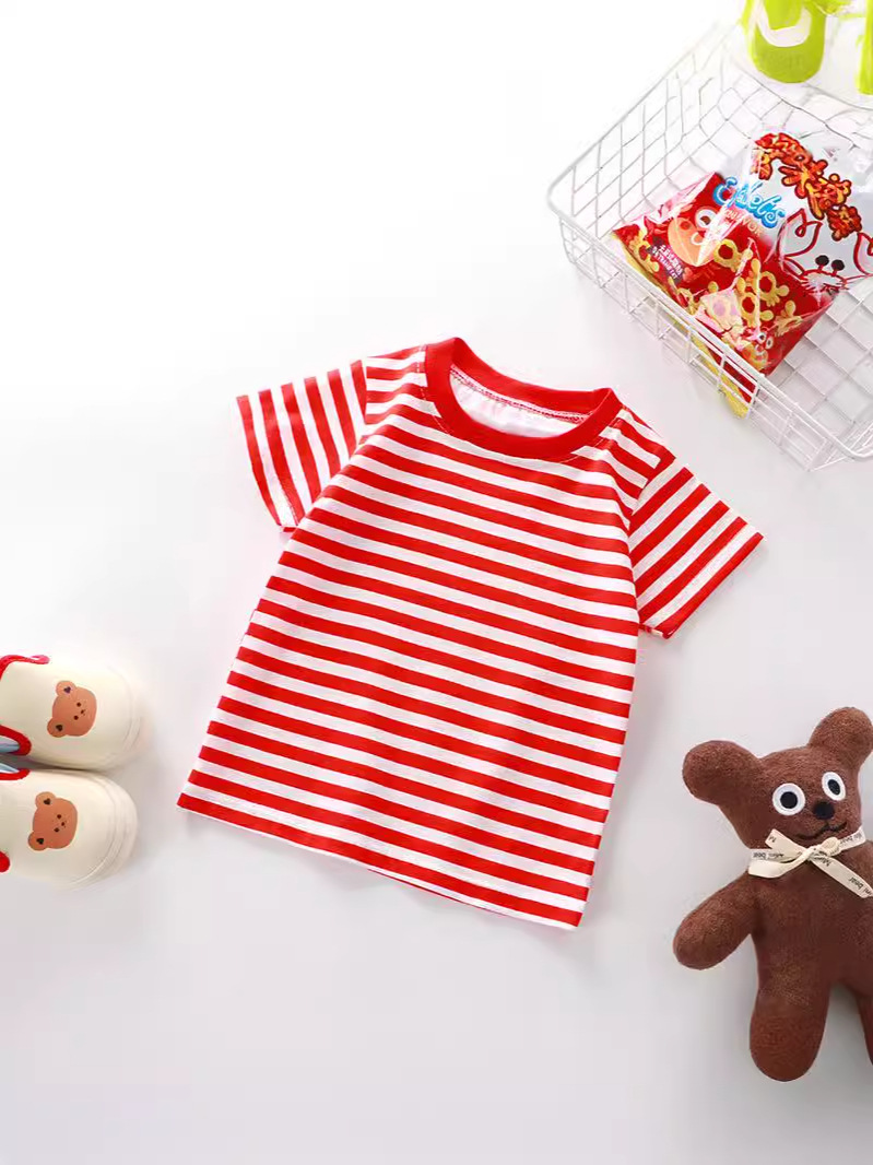 Summer Children's short-sleeved T-shirt cotton boys and girls one-piece baby bottoming shirt factory wholesale New