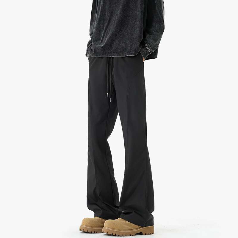 2025 New Autumn and Winter Handsome High Street Bootcut Pants for Men, Loose, Fashionable and Versatile, Slanted Design for Outdoor Use