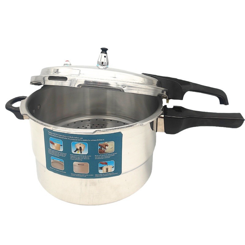 Aluminum Alloy Polished Explosion-Proof Pressure Cooker Small Gas Stove Electromagnetic Universal Pressure Cooker English Packaging Cross-Border Wholesale