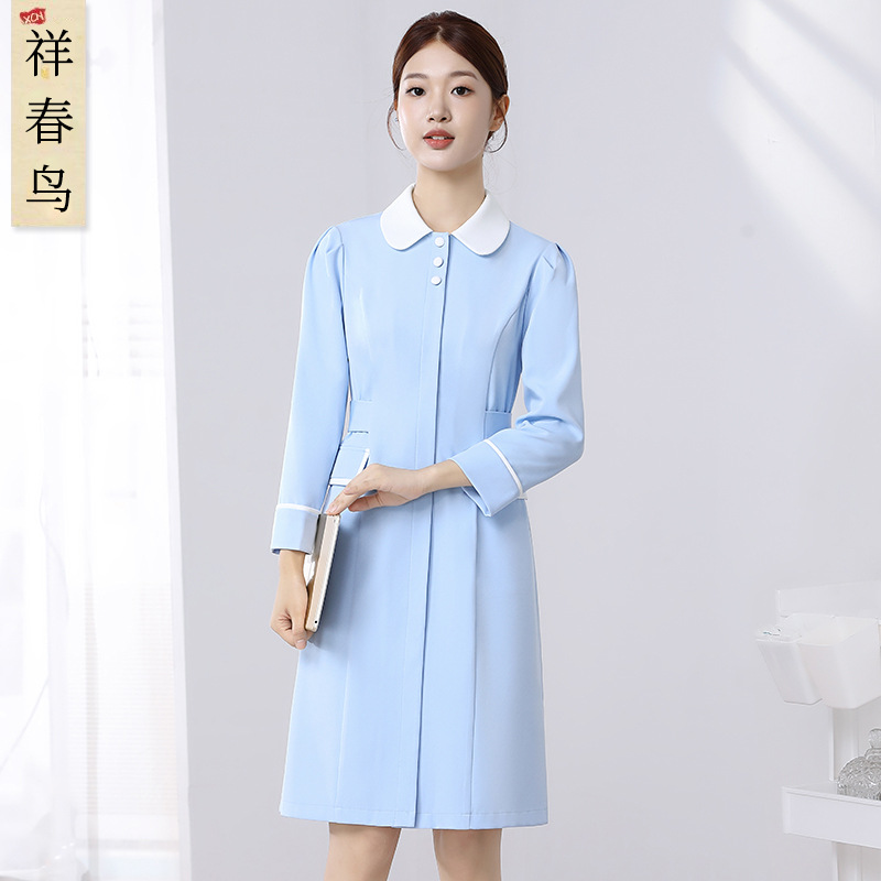Элитное платье медицинской униформы для медсестер в салонах красоты, женская одежда для больниц, аптек и стоматологии осень-зима