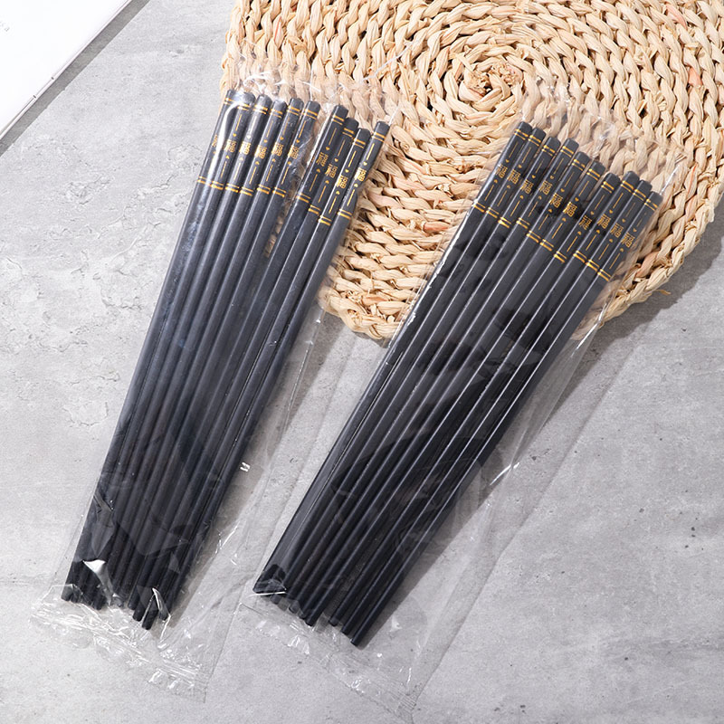 5 Pair OPP Color Jin Fu Home Hot Jin Fu Heart Alloy Chopsticks Love Fu Bronzing Alloy Chopsticks