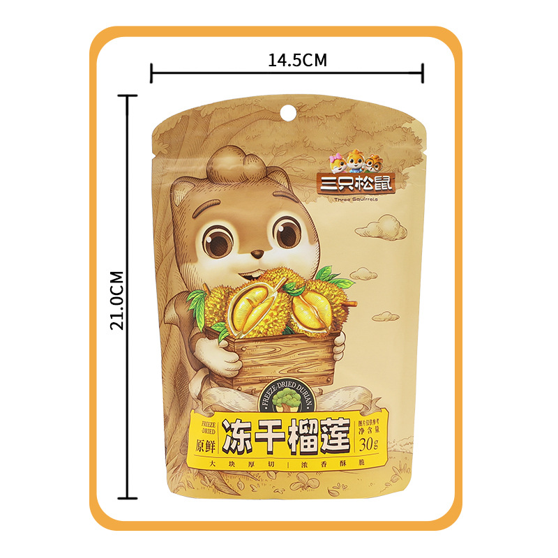 One-piece delivery three squirrels freeze-dried durian 30 g/bag leisure snacks dried fruit preserved gold pillow durian free shipping