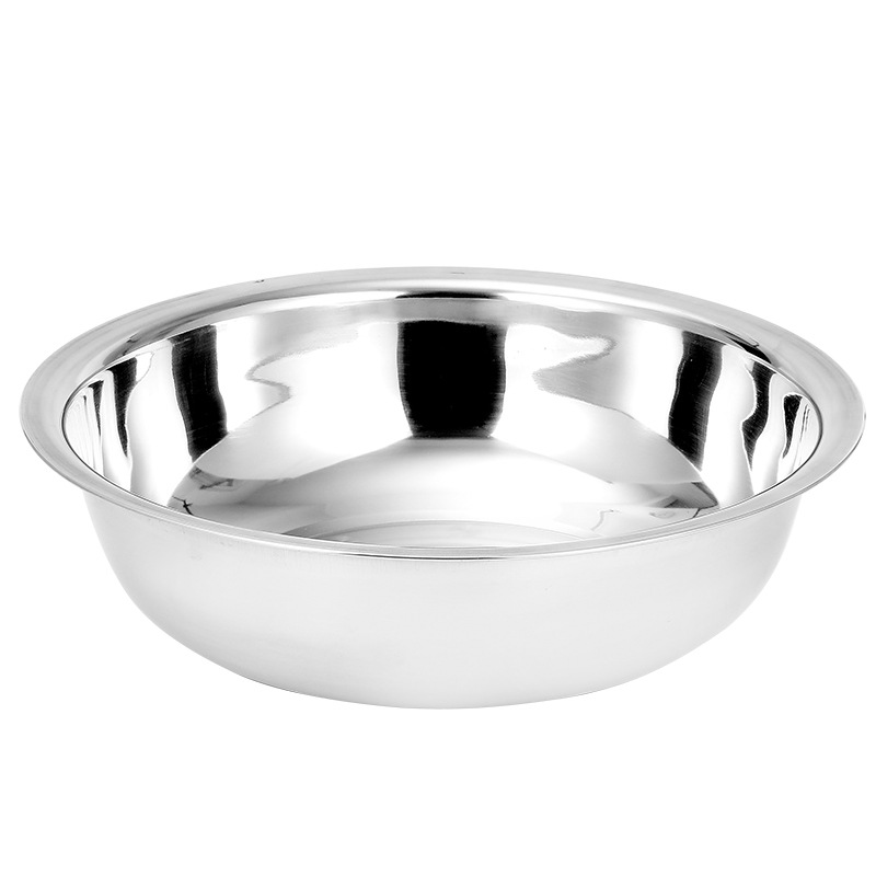 Stainless Steel Basin Deepened Round Basin Washbasin Household Large Basin Laundry Basin Vegetable Basin and Basin 5 Yuan Shop Soup Basin