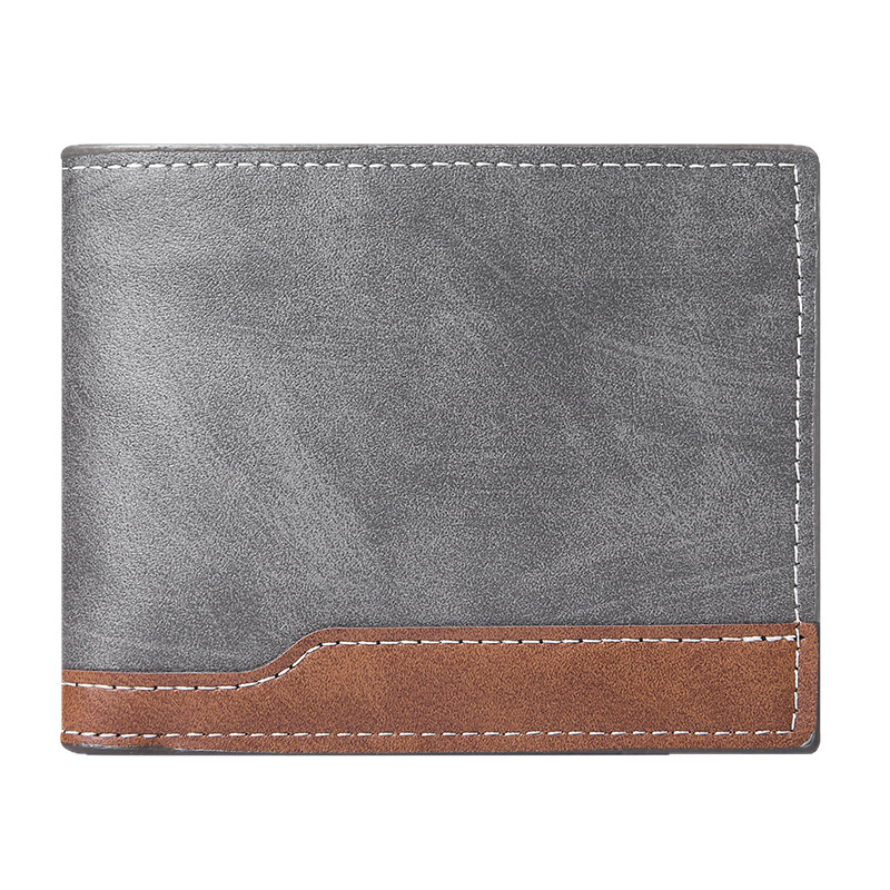 Men's Wallet Horizontal Style 80% off Pu Leather Wallet with Contrasting Colors and Multiple Card Slots European and American Style Horizontal Retro Leather Bag
