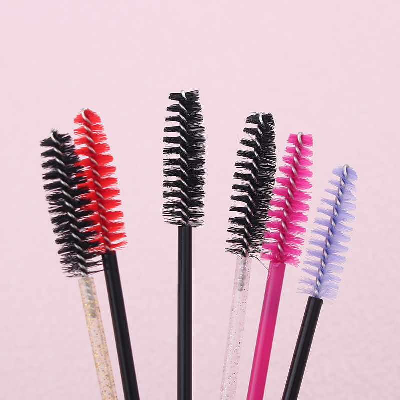 Disposable eyelash brush color eyelash comb eyebrow brush portable disposable makeup brush solid rod eyelash tool