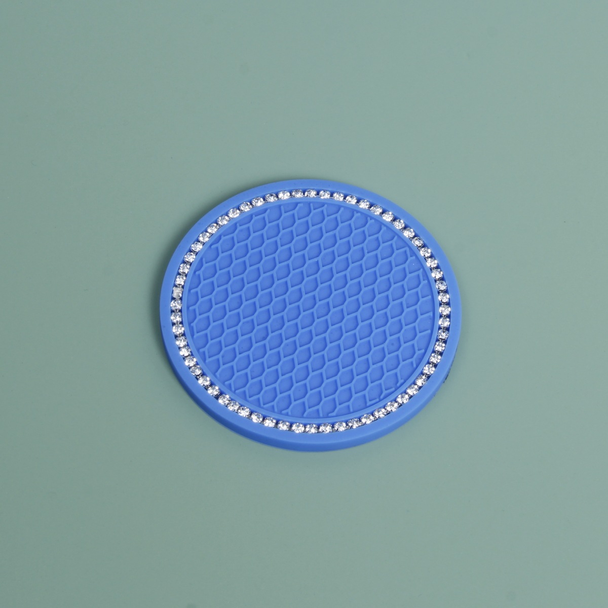 Car Coaster Cross-border Diamond Water Coaster Silicone Anti-slip Mat Cup Soft Glue Rhinestone Creative Car Coaster Supplies