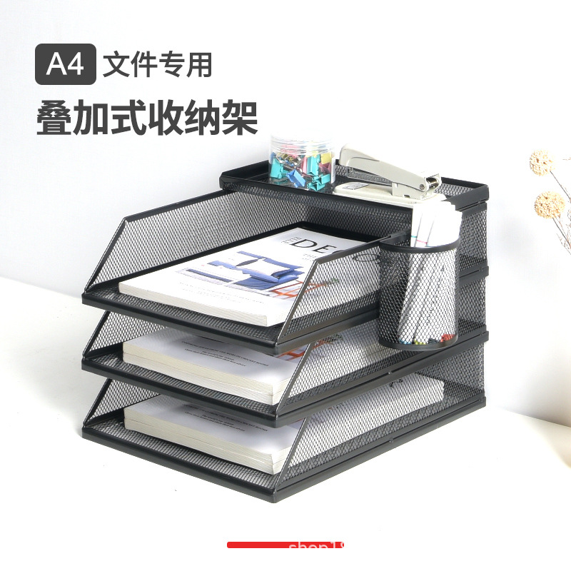 Подставка для файлов A4 из кованого железа и углеродной стали, многоуровневая комбинация, офисный органайзер из металла