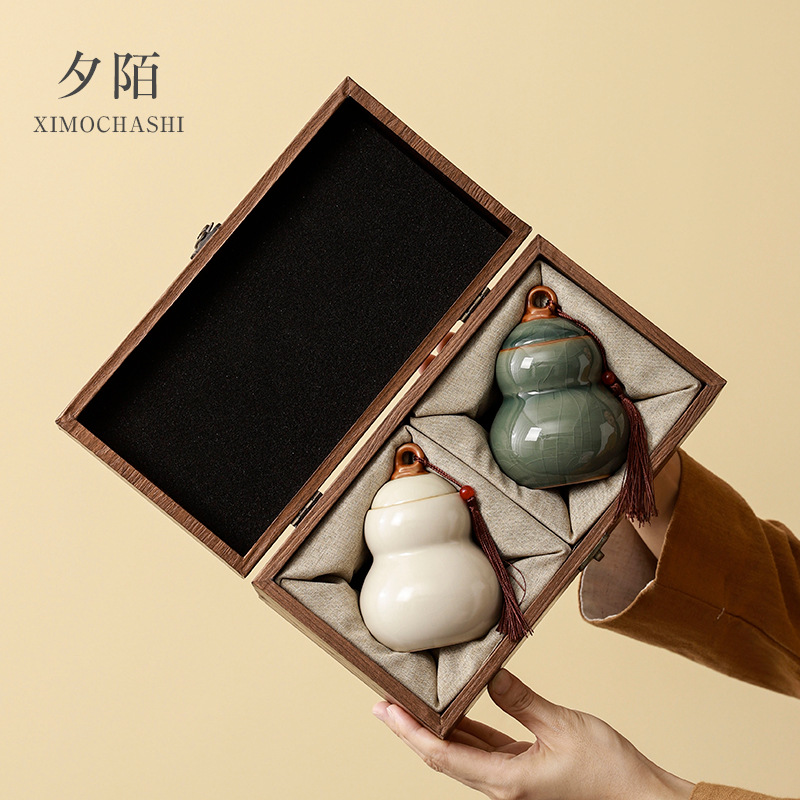 Керамические банки для чая с герметичной крышкой Фолу, сосуды для хранения китайских медицинских порошков, подарочные коробки для пожилых людей