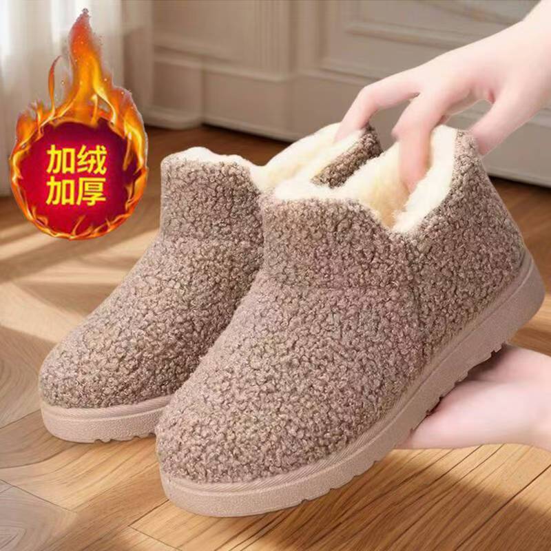 Старые пекинские хлопковые туфли для женщин, теплые хлопковые туфли для мам, нескользящие ботинки для среднего возраста и пожилых, мягкие зимние ботинки для женщин