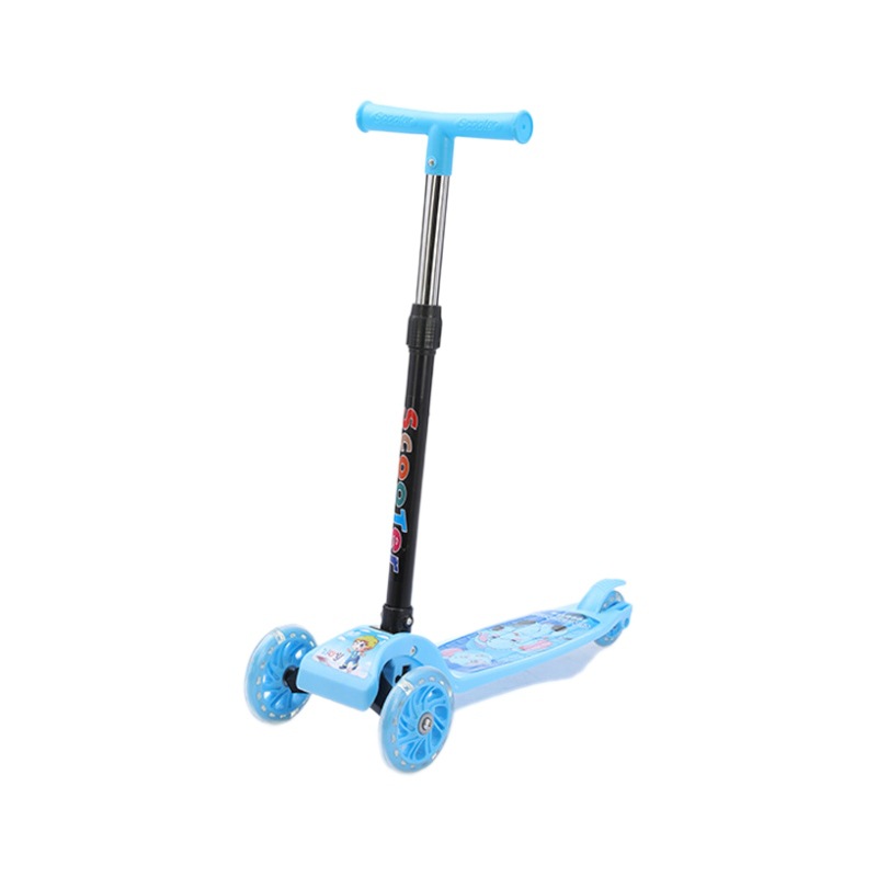 Wholesale children scooter cartoon flash wheel bicycle 2-8 years old baby toy car foldable scooter