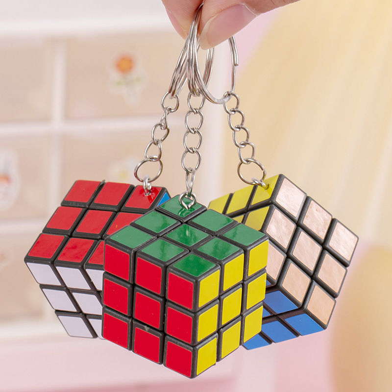 3cm Small Rubik's Cube 3Rd Level with Keychain Rubik's Cube Pendant Educational Toy Kidsren's Intellectual Rubik's Cube Cross-Border Supply