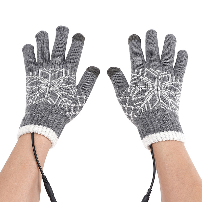 USB Heated Gloves USB Electric Heated Gloves Split-Finger Touch Screen Warm Outdoor Cycling Office Removable and Washable Ready Stock