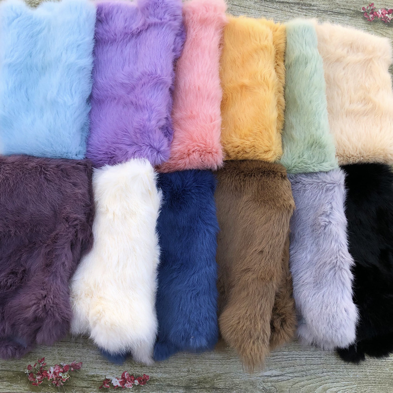 Color Rabbit Fur Edge Strip Clothing Accessories Handmade DIY Accessories Lion Hat Accessories Real Rabbit Fur