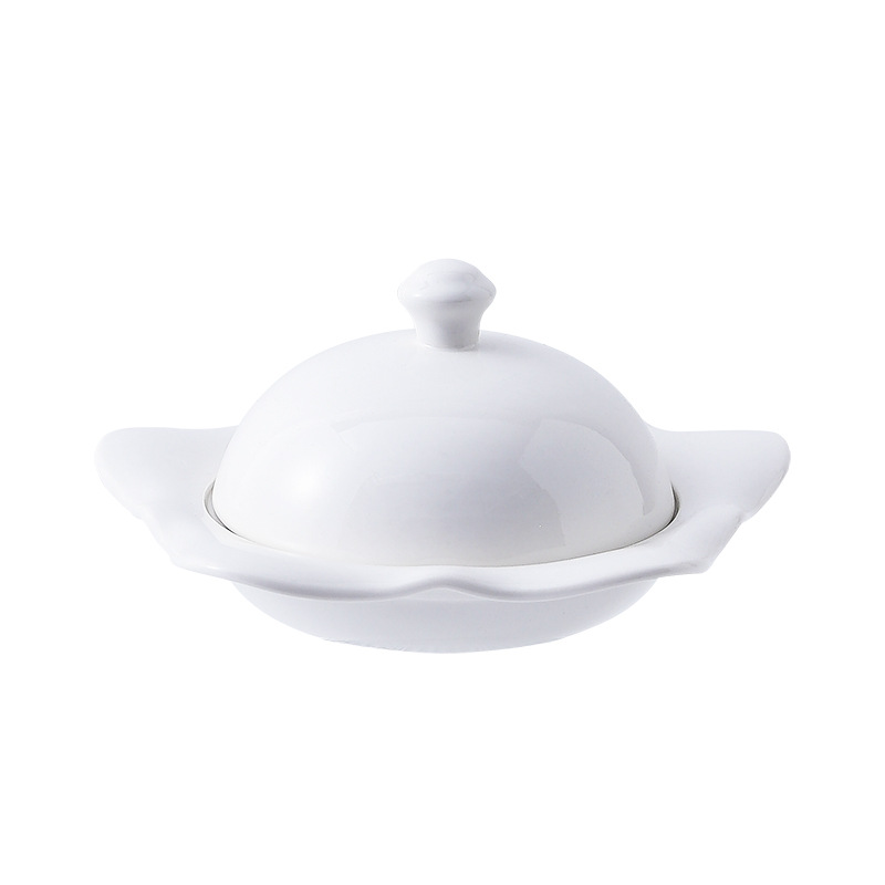 Home Hotel ceramic bird's nest dessert with lid stewed bird's nest abalone Liaoshen dish